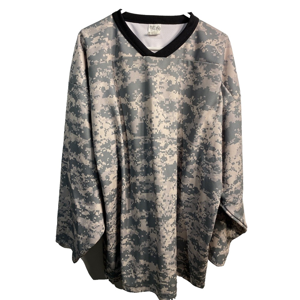 athletic knit‎ mens green camo long sleeve shirt size XL extra large